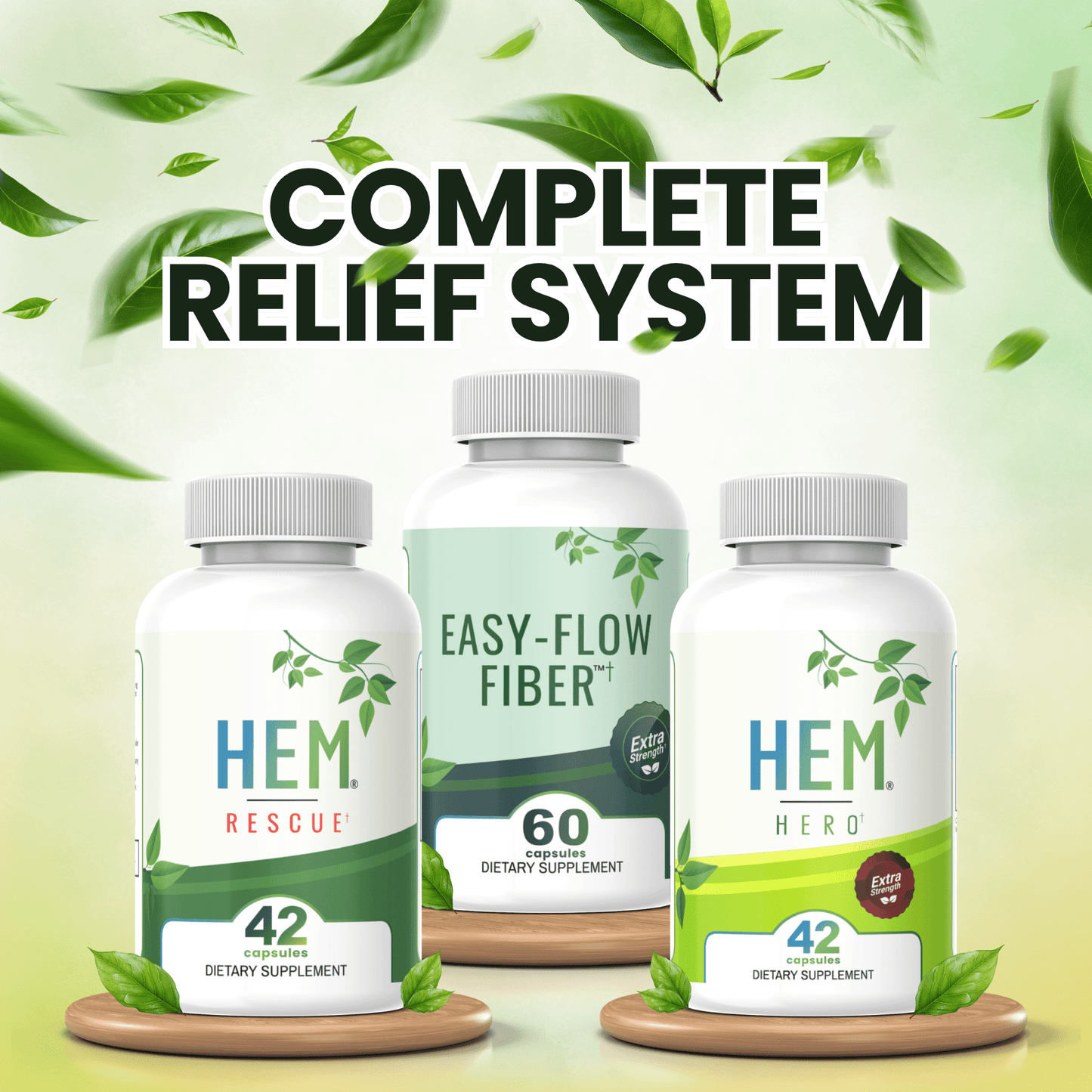 Complete Relief System — Hem Hero® + Hem Rescue® + Easy-Flow Fiber™ - Hem Healer