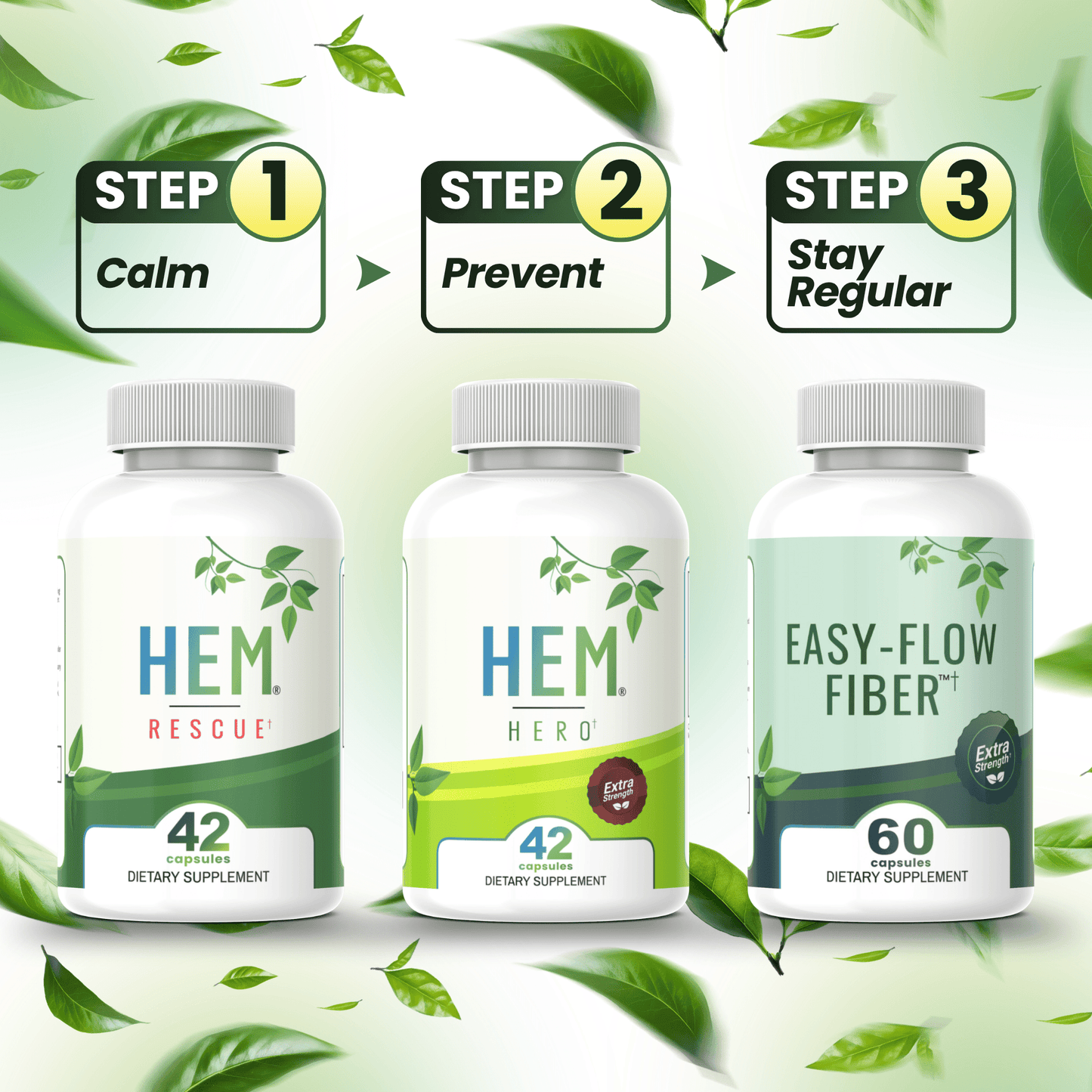 Complete Relief System — Hem Hero® + Hem Rescue® + Easy-Flow Fiber™ - Hem Healer
